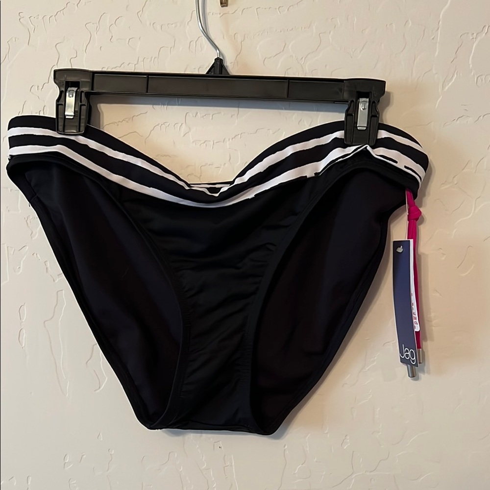 Jag  Black and White Striped Bikini bottom Sz XL New